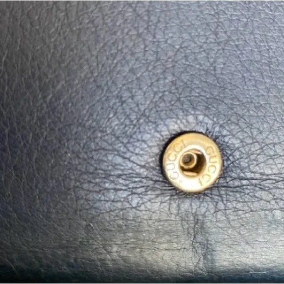 Gucci Vintage, Rare Navy Leather Wallet EUC w/ COA!